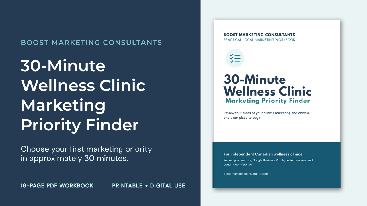 The 30-Minute Wellness Clinic Marketing Priority Finder workbook cover